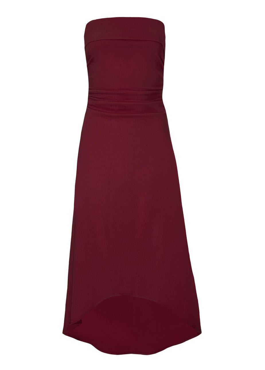 Quiz Burgundy Bandeau Midi Dress