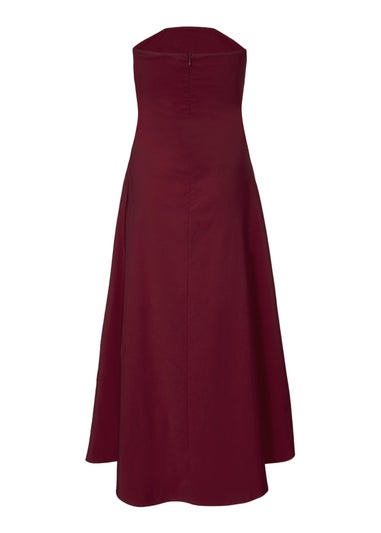 Quiz Burgundy Bandeau Midi Dress