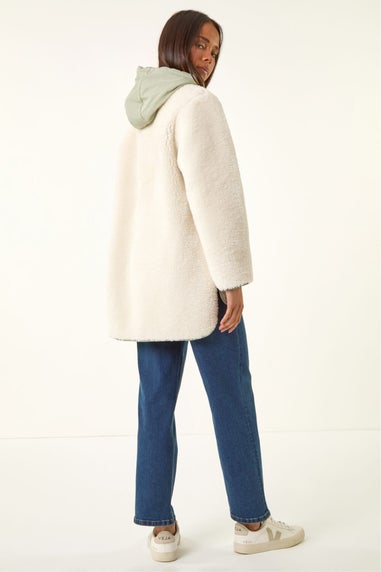 Roman Khaki Petite Borg Quilted Coat