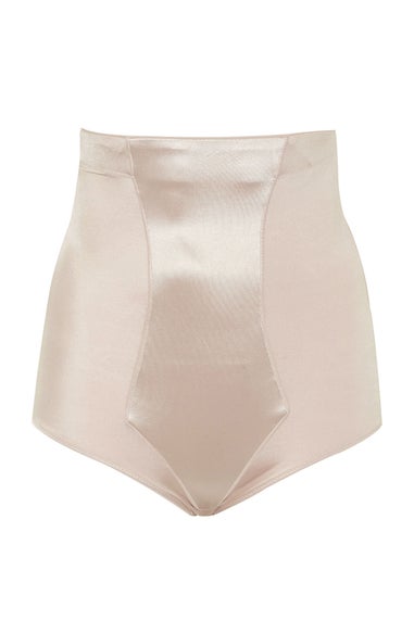 Yours Curve Nude Satin Control High Waisted Full Brief