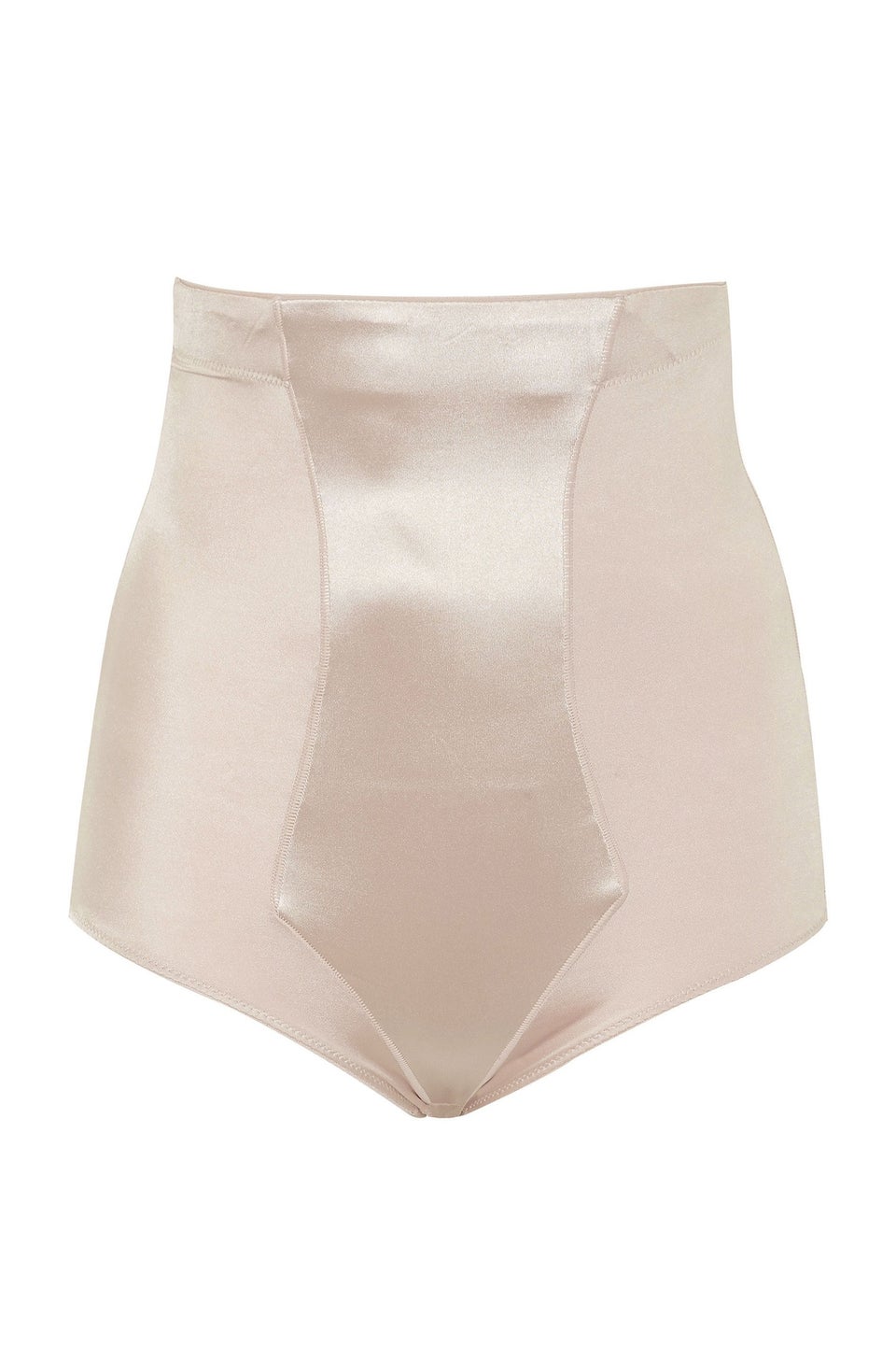 Yours Curve Nude Satin Control High Waisted Full Brief