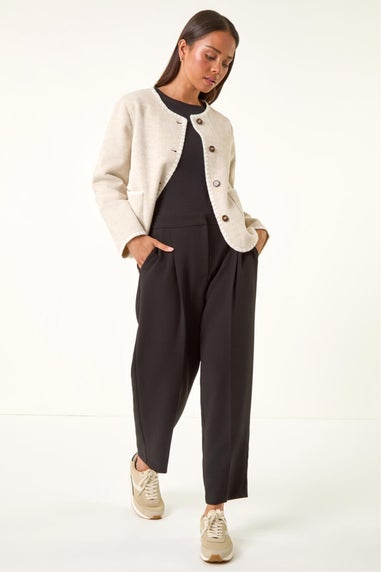 Roman Stone Petite Blanket Stitch Jacket