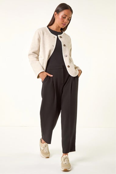 Roman Stone Petite Blanket Stitch Jacket