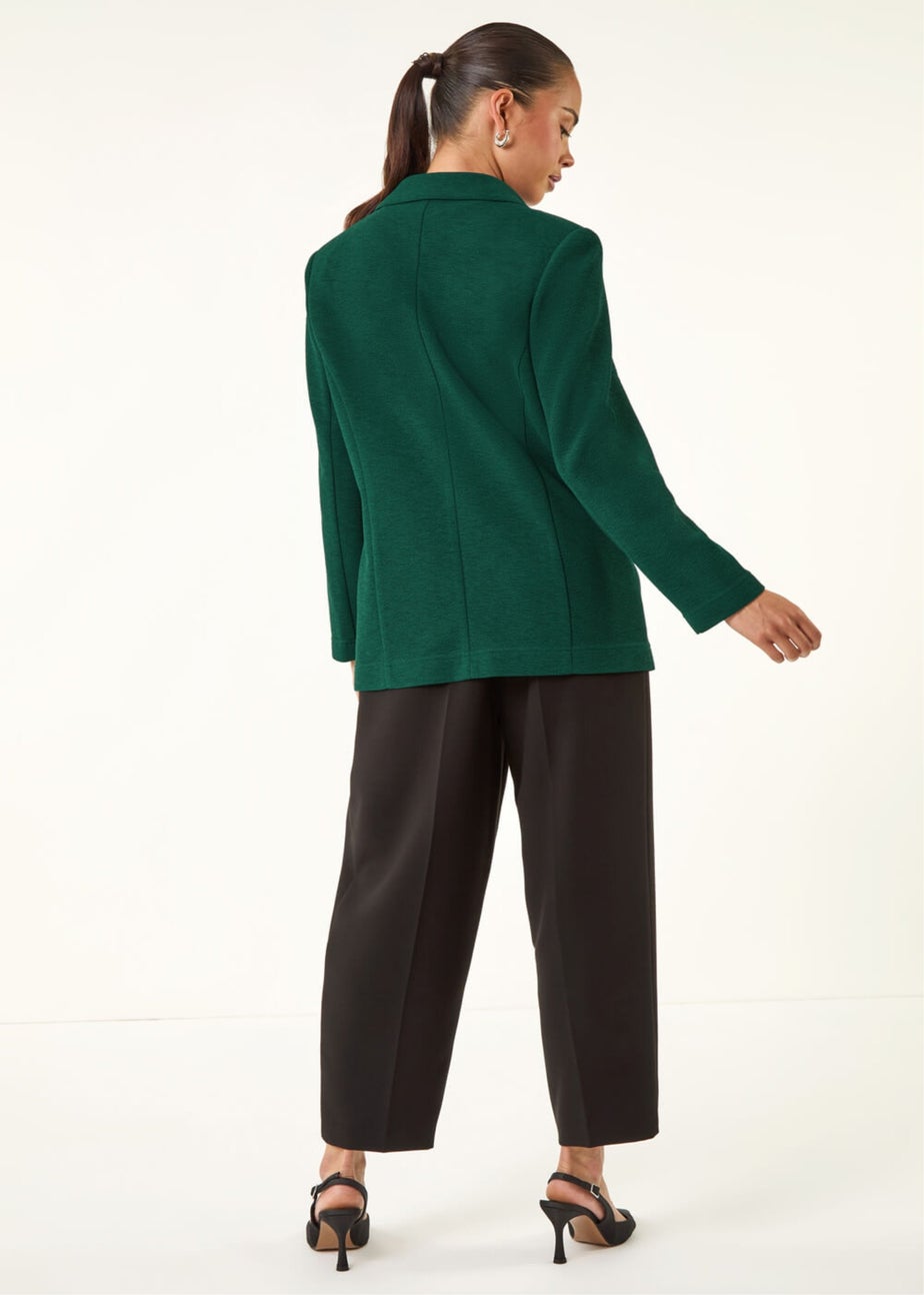 Roman Teal Petite Textured Buttoned Blazer