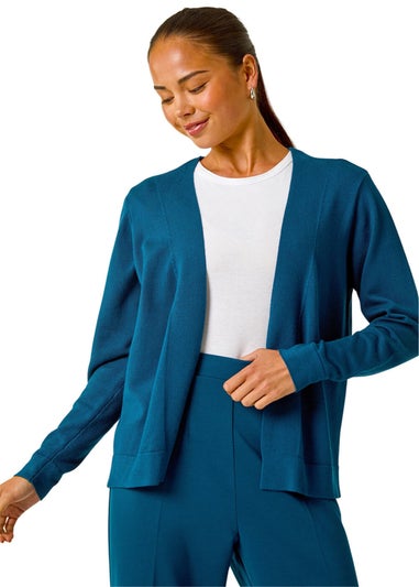 Roman Teal Petite Plain Stretch Cardigan