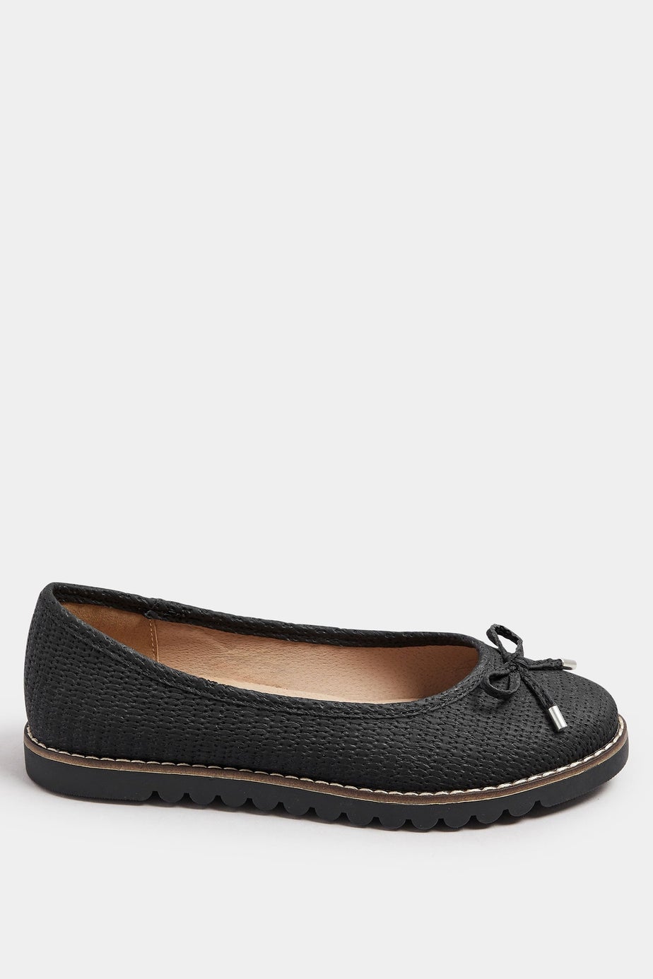 Yours Black Woven Ballet Pumps In Extra Wide EEE Fit