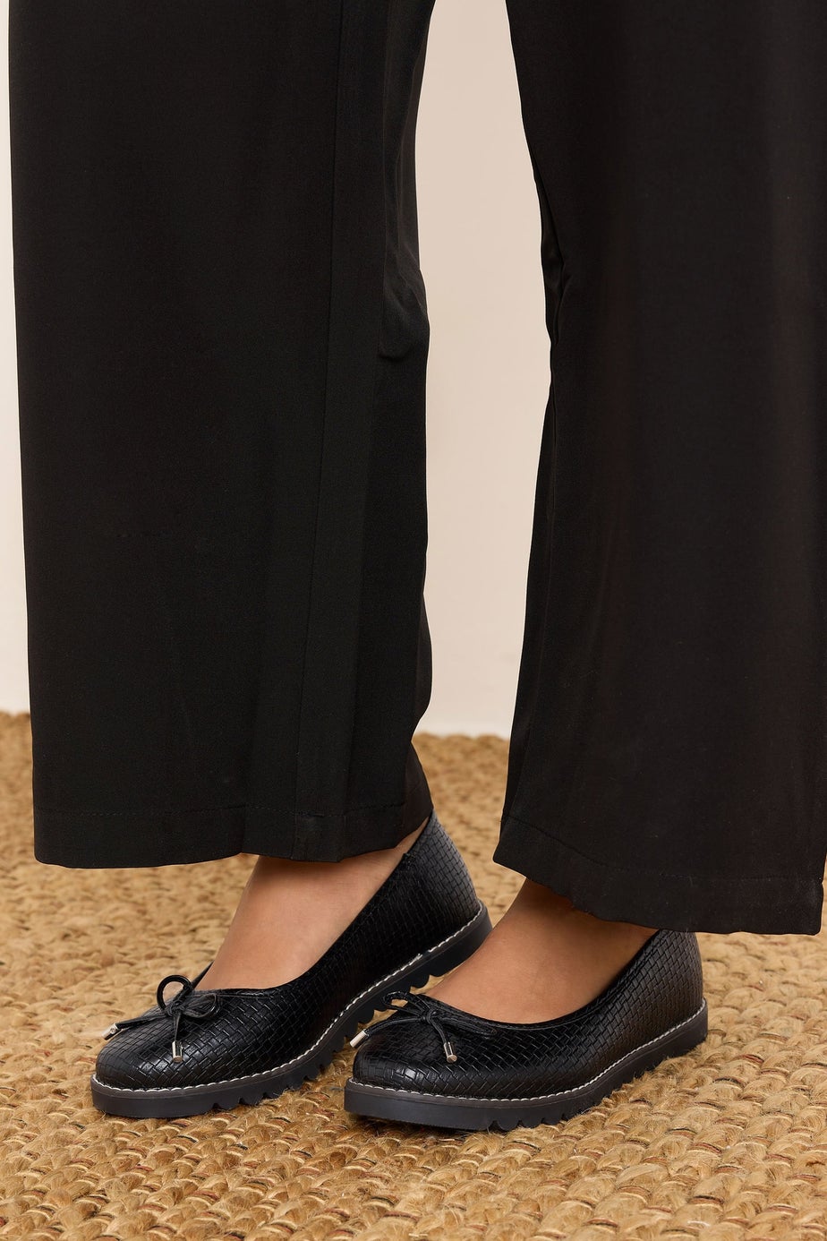 Yours Black Woven Ballet Pumps In Extra Wide EEE Fit