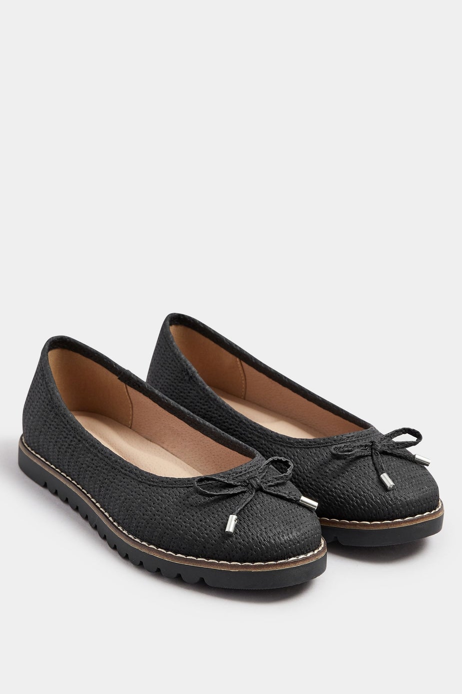 Yours Black Woven Ballet Pumps In Extra Wide EEE Fit