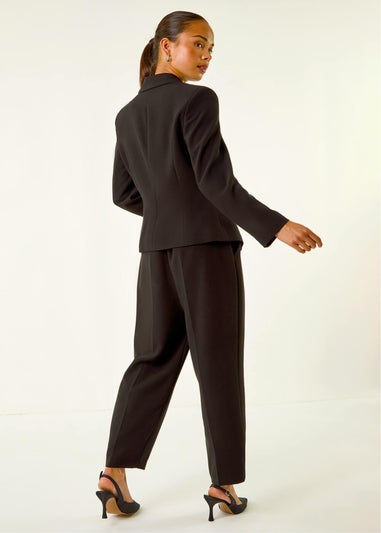 Roman Black Petite Military Stretch Blazer