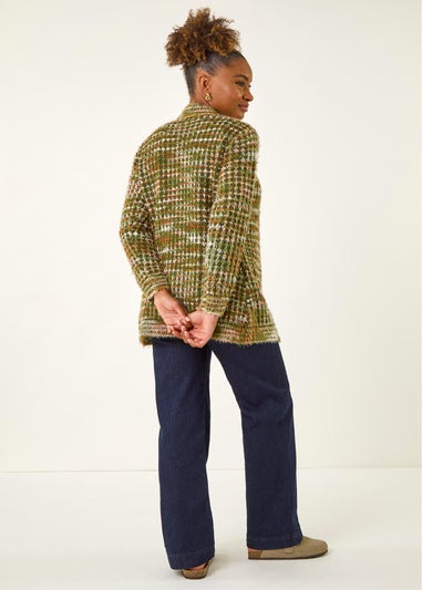 Roman Olive Spacedye Fluffy Cardigan