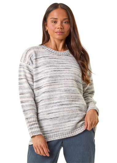 Roman Grey Petite Space Dye Knitted Jumper