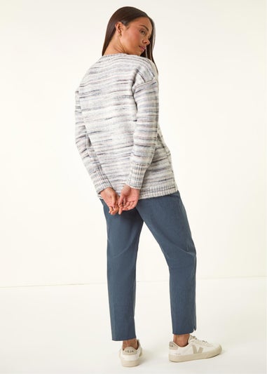 Roman Grey Petite Space Dye Knitted Jumper