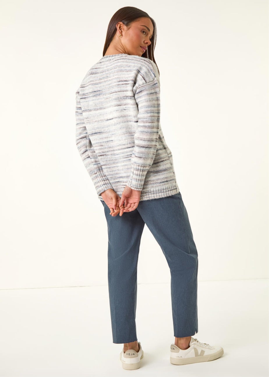 Roman Grey Petite Space Dye Knitted Jumper