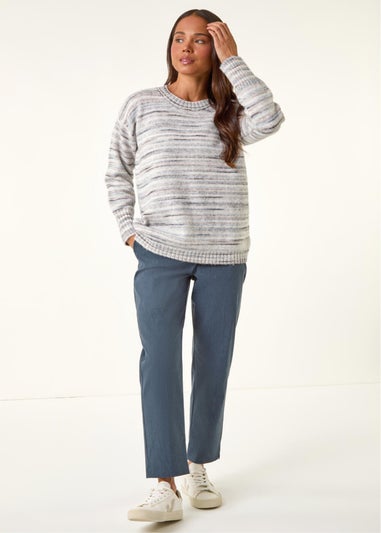 Roman Grey Petite Space Dye Knitted Jumper