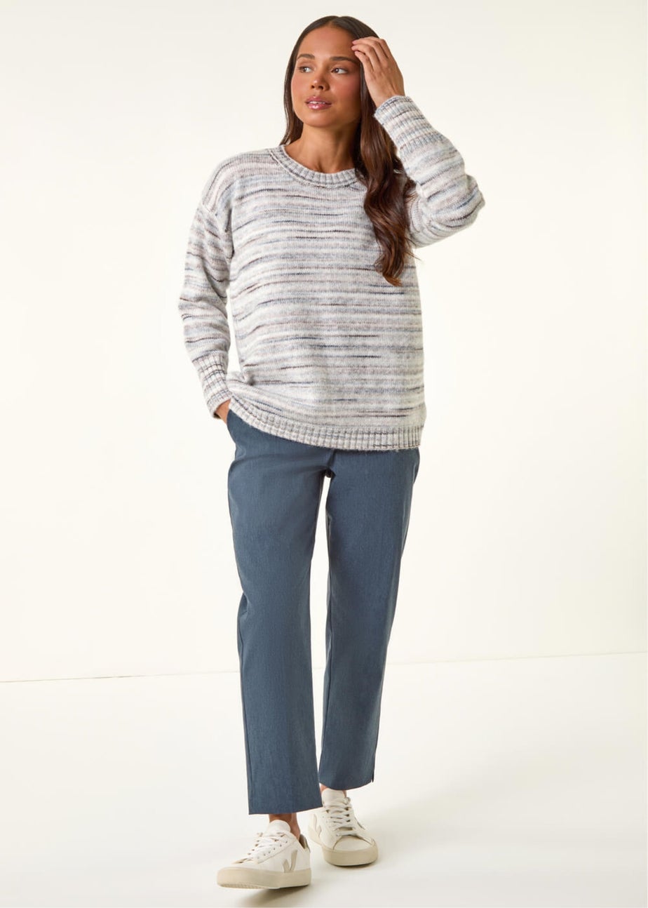Roman Grey Petite Space Dye Knitted Jumper