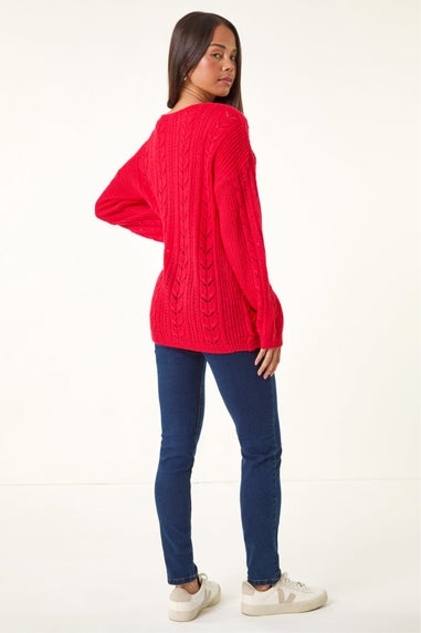 Roman Red Petite V-Neck Knit Jumper