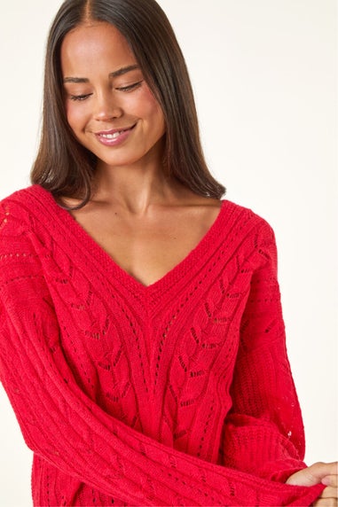 Roman Red Petite V-Neck Knit Jumper