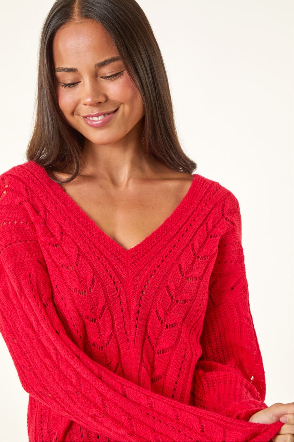Roman Red Petite V-Neck Knit Jumper