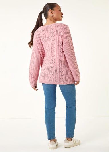 Roman Light Pink Petite V-Neck Knit Jumper
