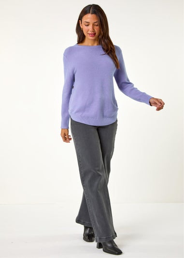 Roman Violet Textured Curved Hem