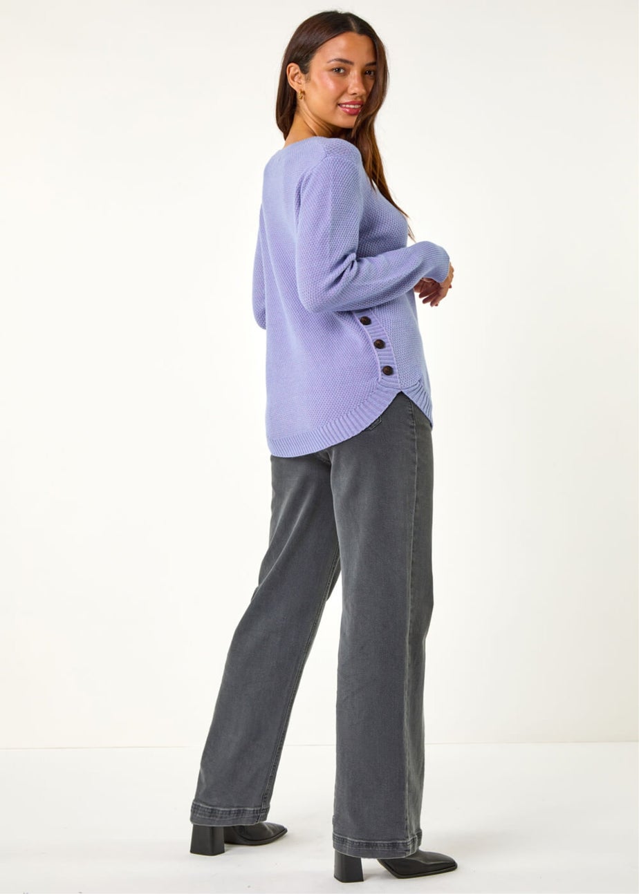 Roman Violet Textured Curved Hem