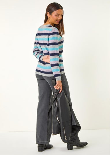 Roman Blue Stripe Soft Knit Jumper