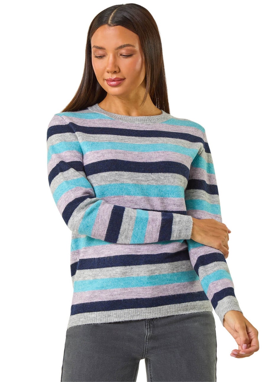 Roman Blue Stripe Soft Knit Jumper