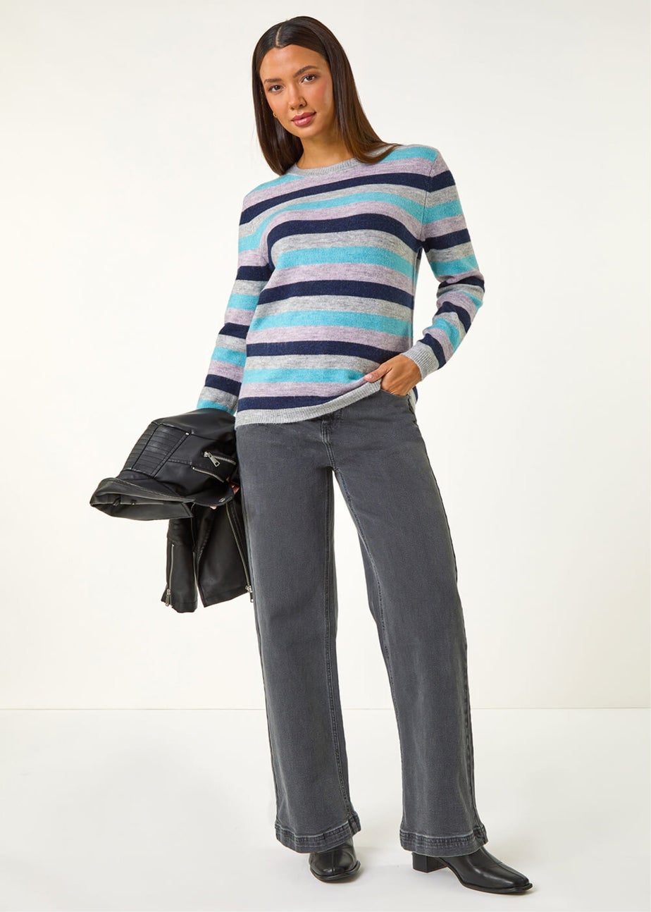 Roman Blue Stripe Soft Knit Jumper