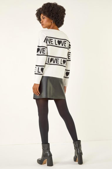 Roman Ivory Love Motif Knit Jumper