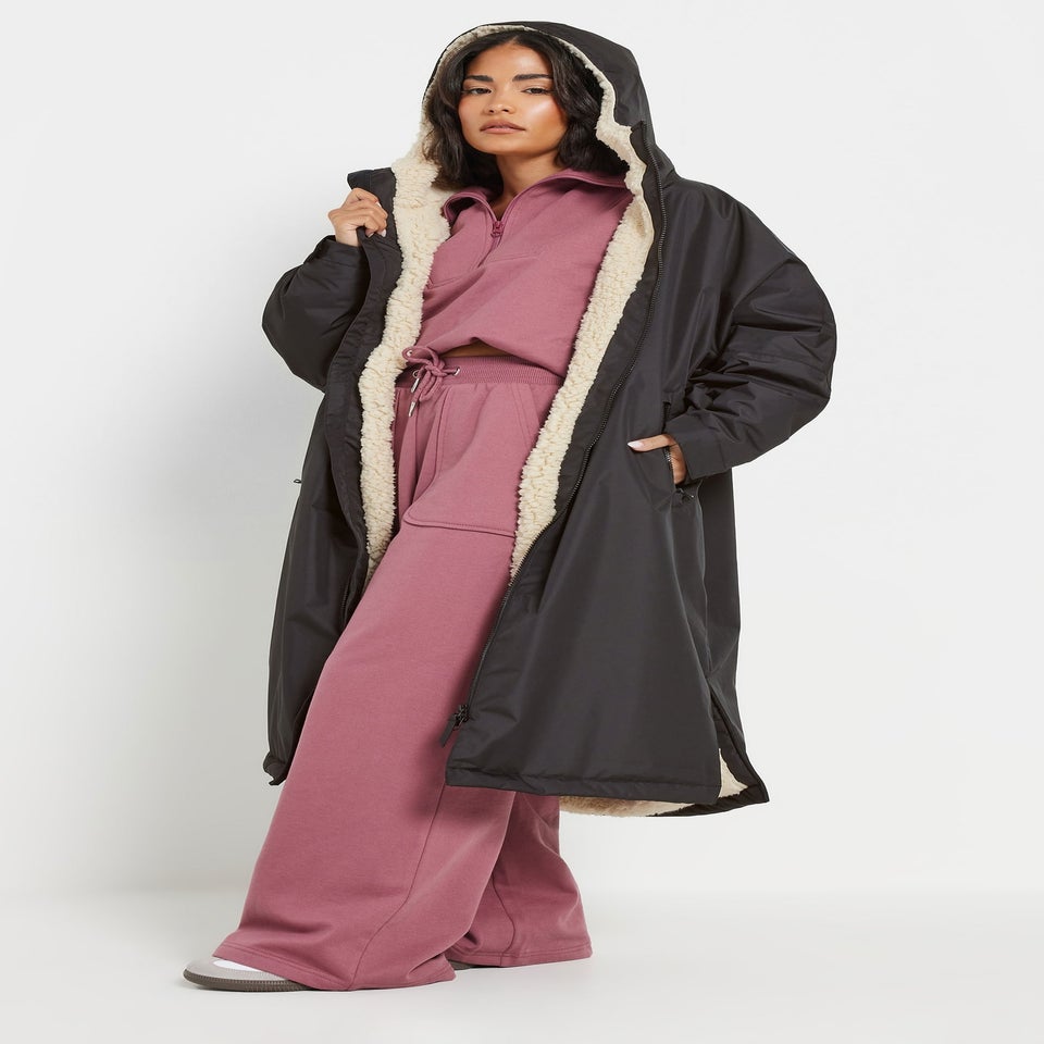 PixieGirl Petite Black Waterproof Fleece Lined Robe