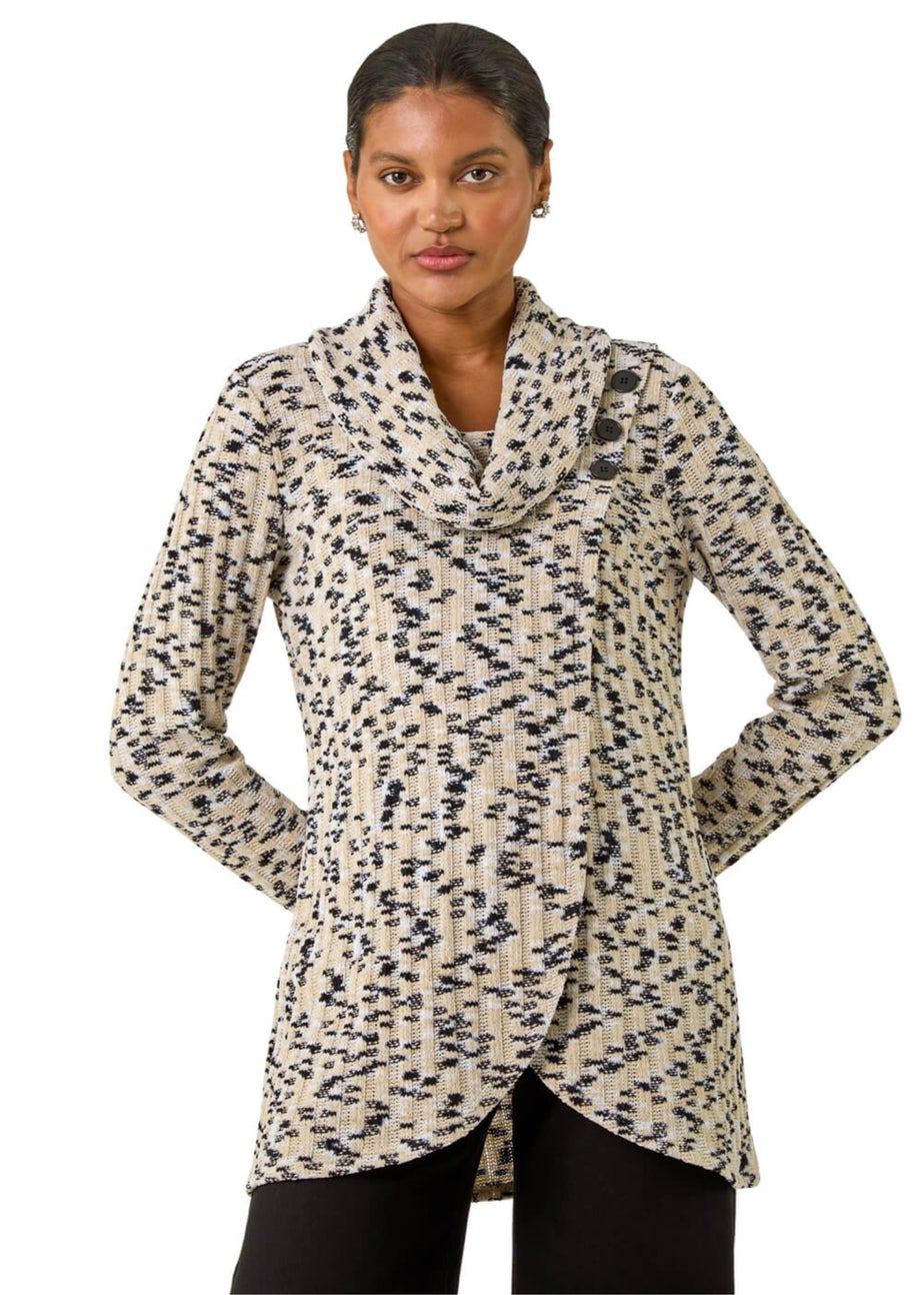 Roman Cream Chenille Cowl Neck Tunic Top