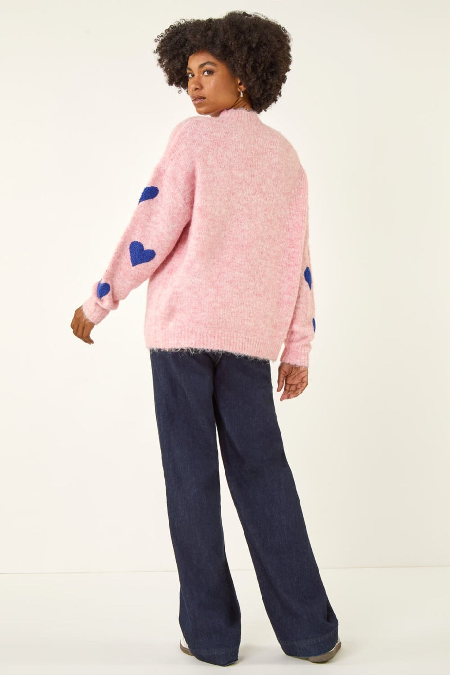 Roman Pink Scattered Heart Knit Jumper