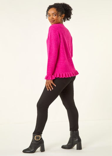 Roman Pink Petite Flute Hem Knit Jumper