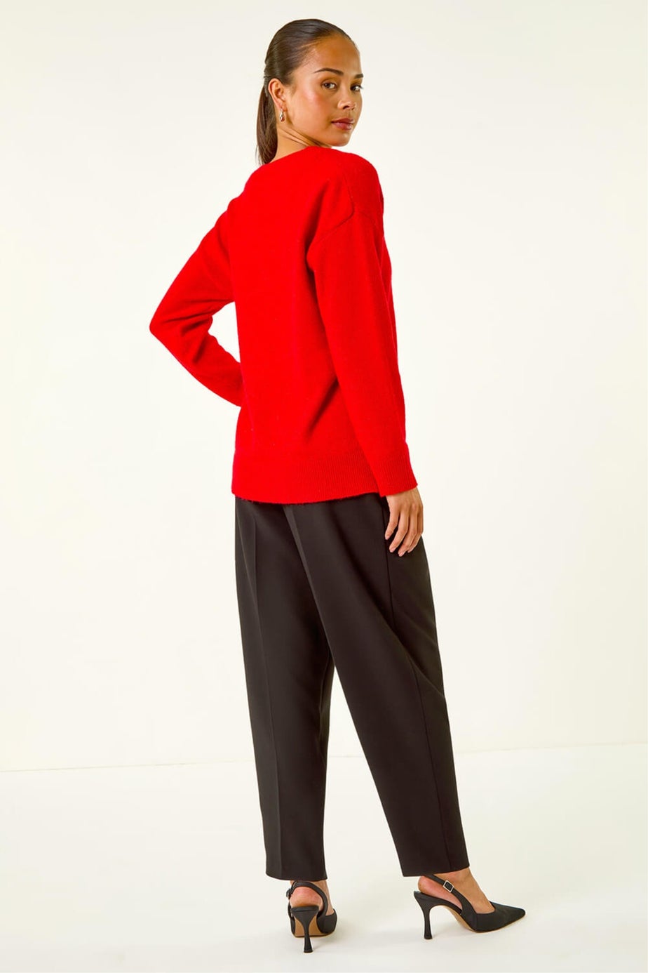 Roman Red Petite V-Neck Knit Jumper