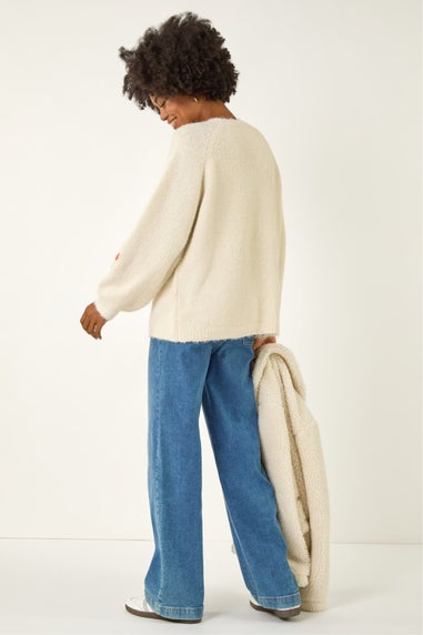 Roman Ivory Floral Rainbow Knit Jumper