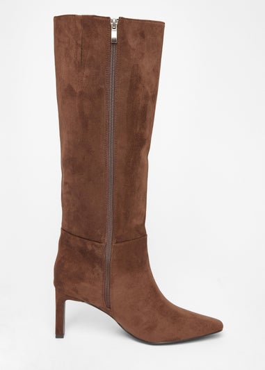 Quiz Brown Wide Fit Knee High Boots