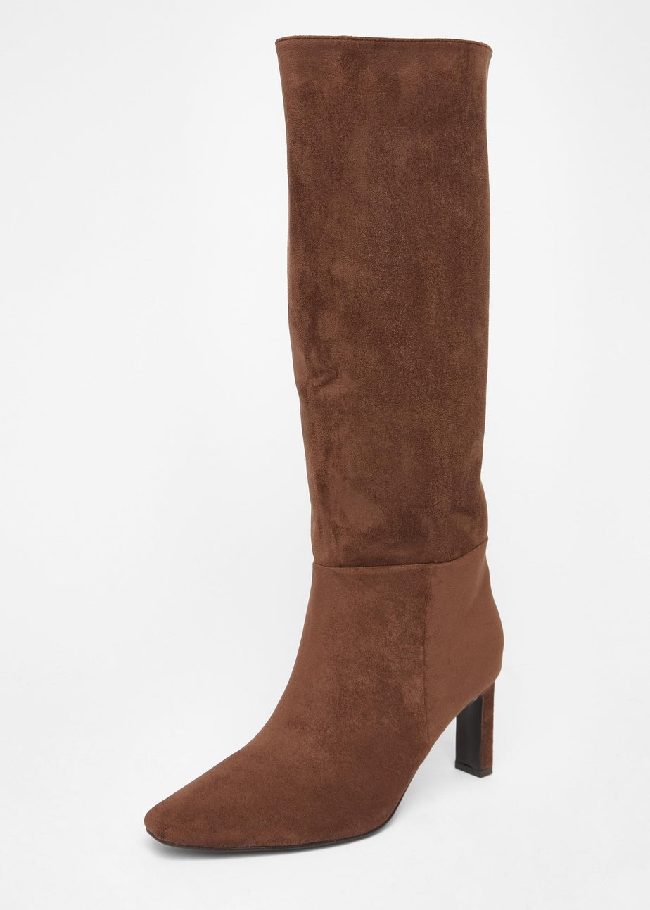 Quiz Brown Wide Fit Knee High Boots
