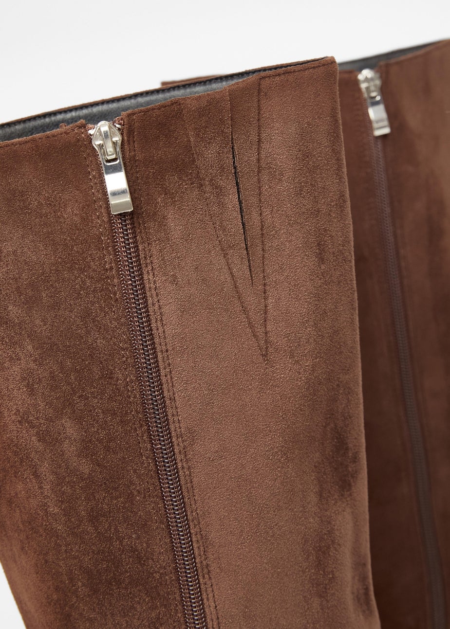 Quiz Brown Wide Fit Knee High Boots