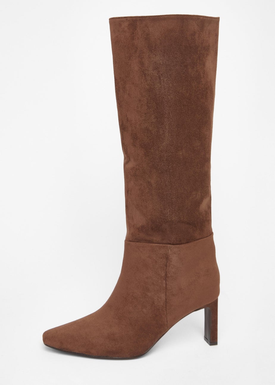 Quiz Brown Wide Fit Knee High Boots