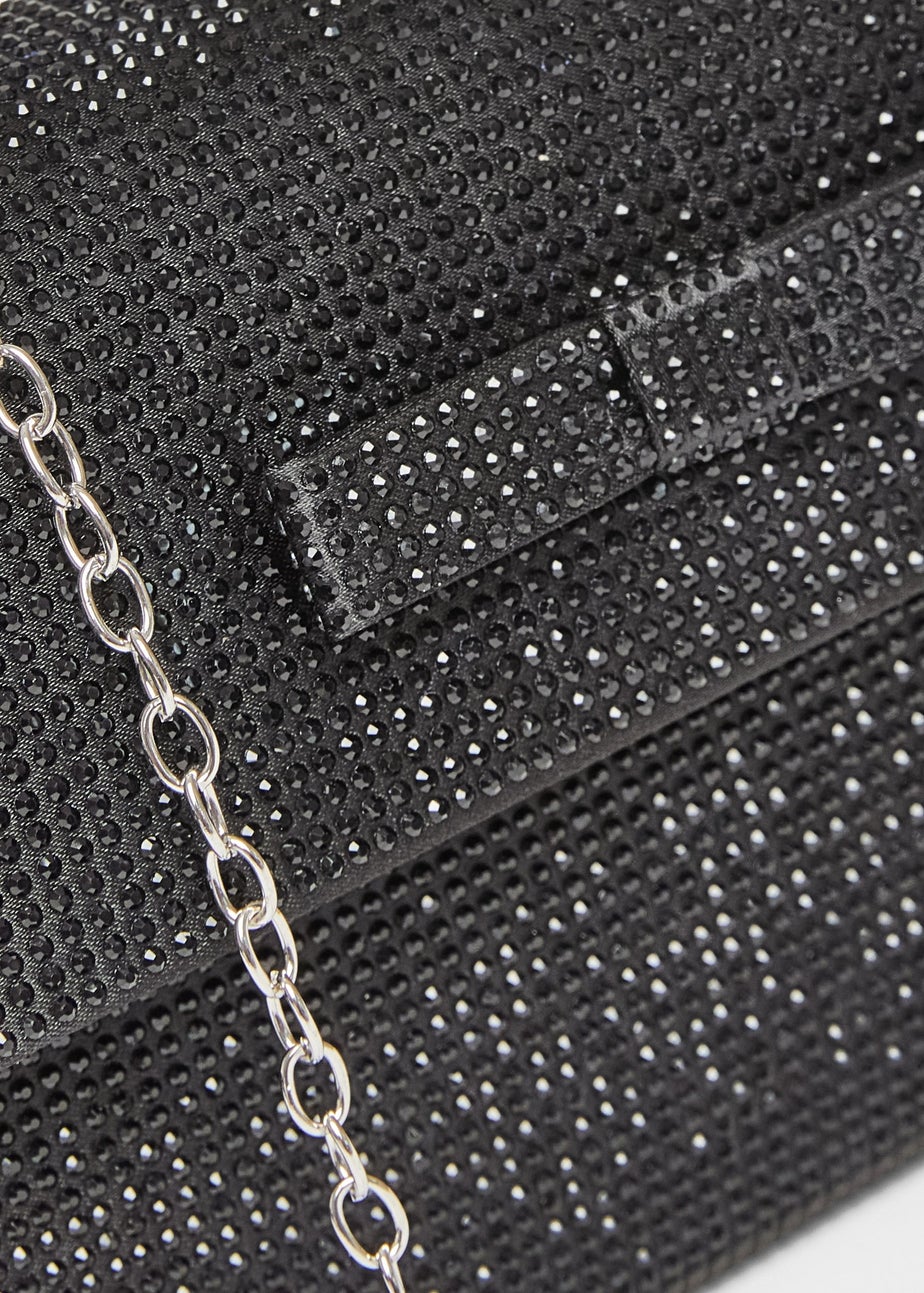 Quiz Black Diamante Top Handle Bag