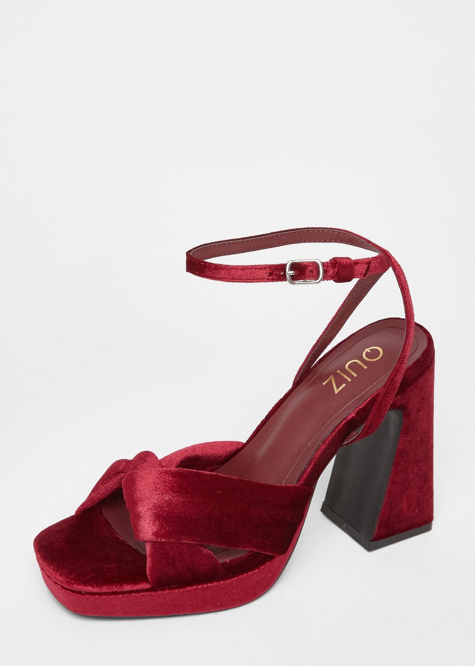 Quiz Burgundy Knot Front Platform Heels