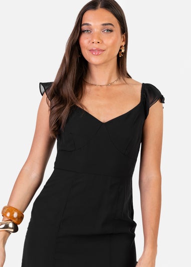 Anaya With Love Recycled Black Ruffle Maxi Dress