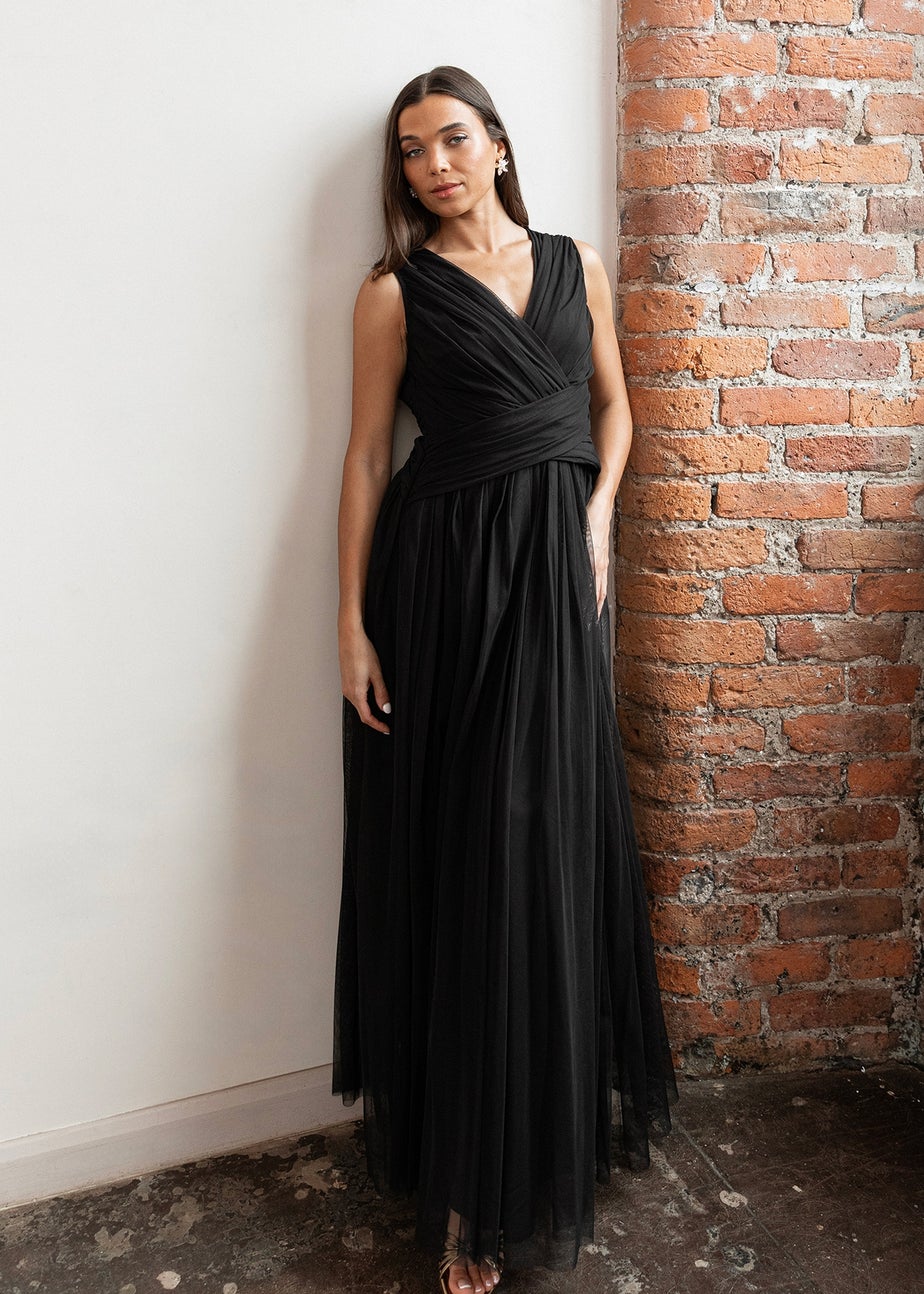 Anaya With Love Recycled Black Sleeveless V Neck Maxi Dress