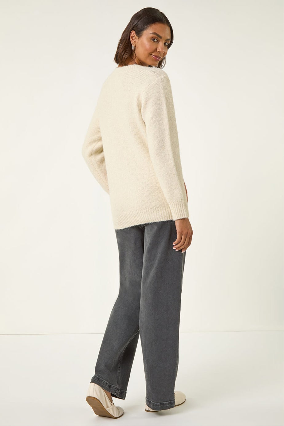Roman Ivory Patch Work Knit Jumper