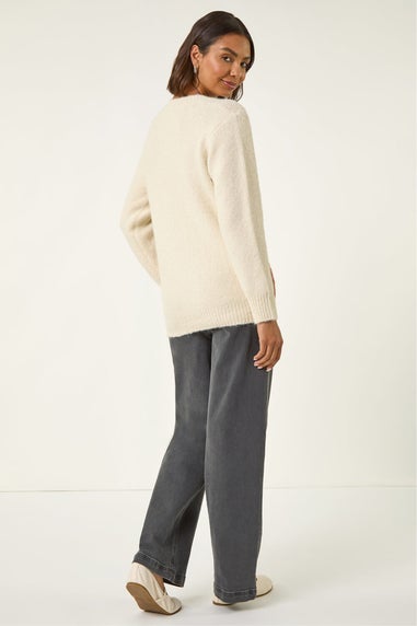 Roman Ivory Patch Work Knit Jumper