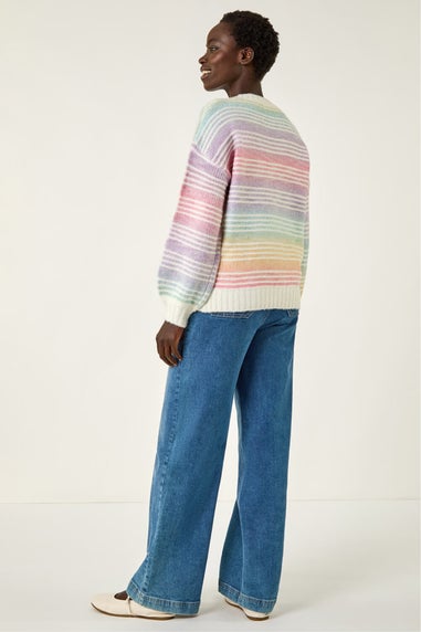 Roman Multi Rainbow Stripe Knit Jumper