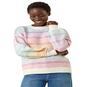 Roman Multi Rainbow Stripe Knit Jumper