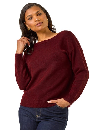 Roman Red Ribbon Bow Tie Back Jumper