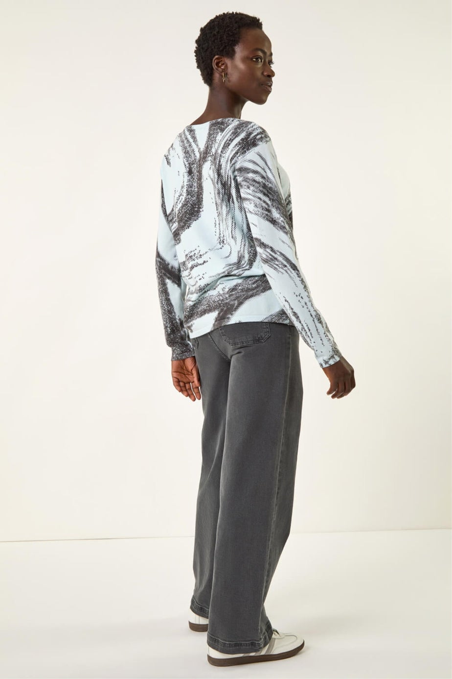 Roman Light Blue Abstract Knit Jumper