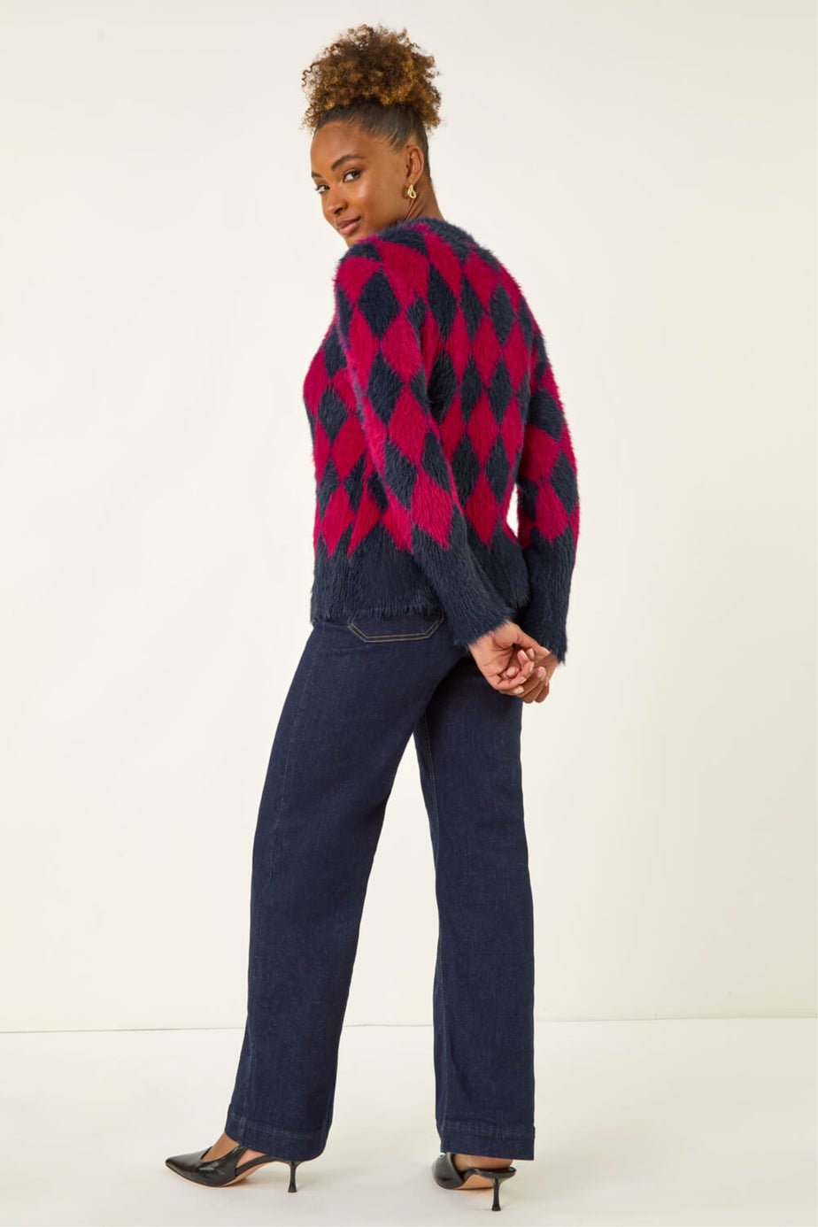 Roman Red Check Buttoned Cardigan